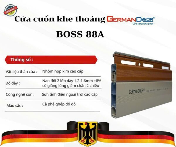 Cửa cuốn khe thoáng German Door Boss 88A cà phê